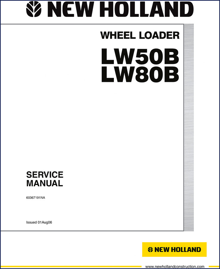 New Holland LW50B LW80B 2006 Service Manual cover – OEM factory repair documentation