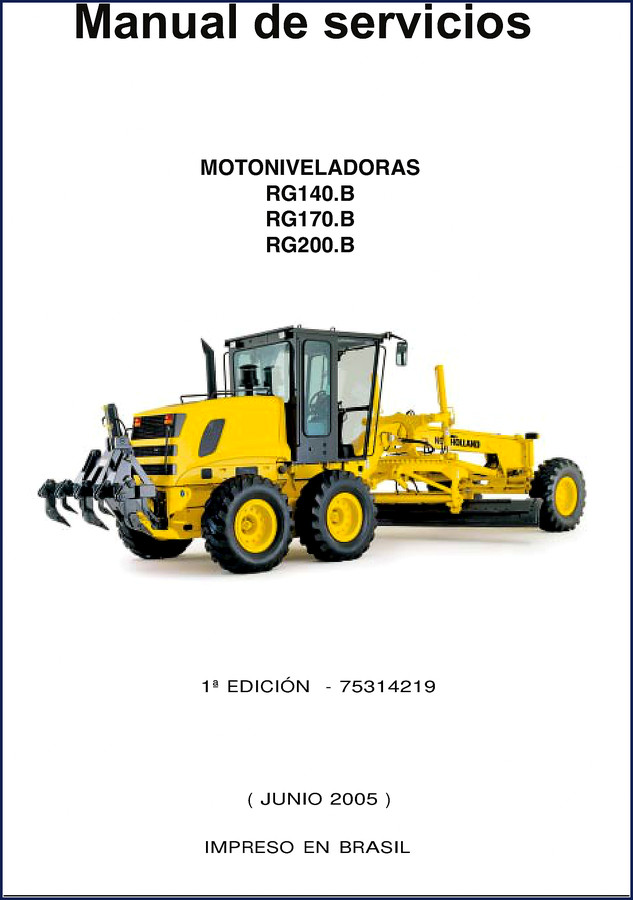 New Holland RG140.B, RG170.B, RG200.B 2005 Service Manual cover and binder