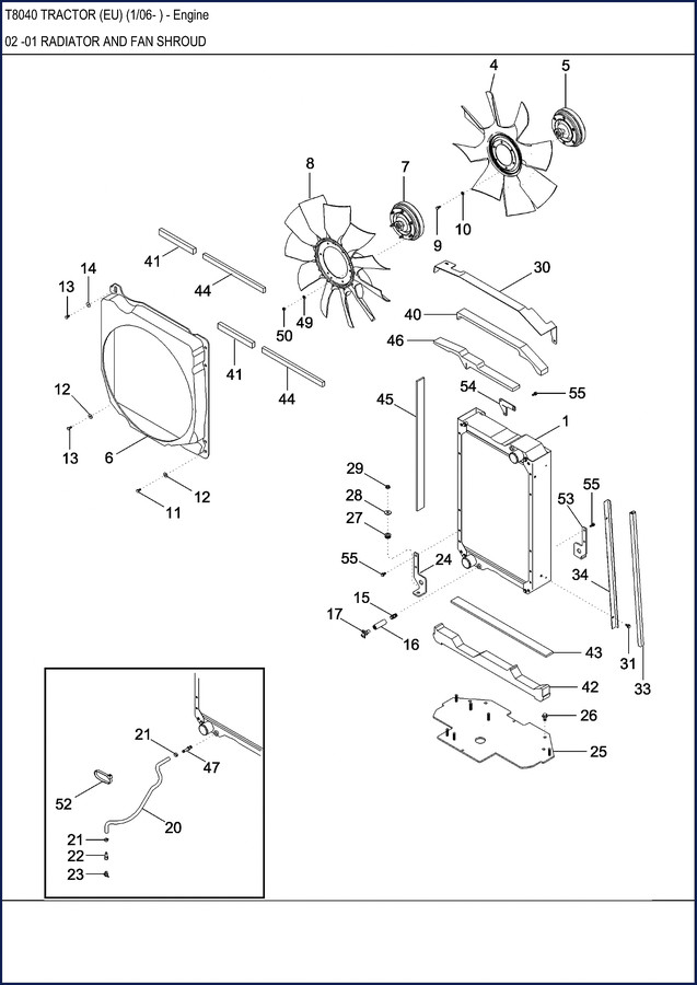 New Holland T8040 Parts Catalog cover - 2006 model year official factory document