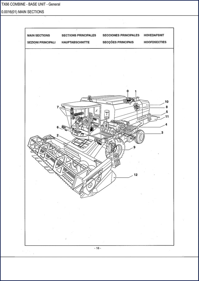 New Holland TX66 Combine Technical Manual cover - OEM factory service repair manual 1554 pages