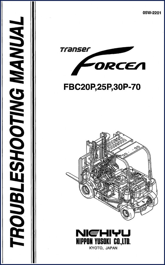 Nichiyu FBC20P FBC25P FBC30P Troubleshooting Manual cover page showing contents and wiring diagrams