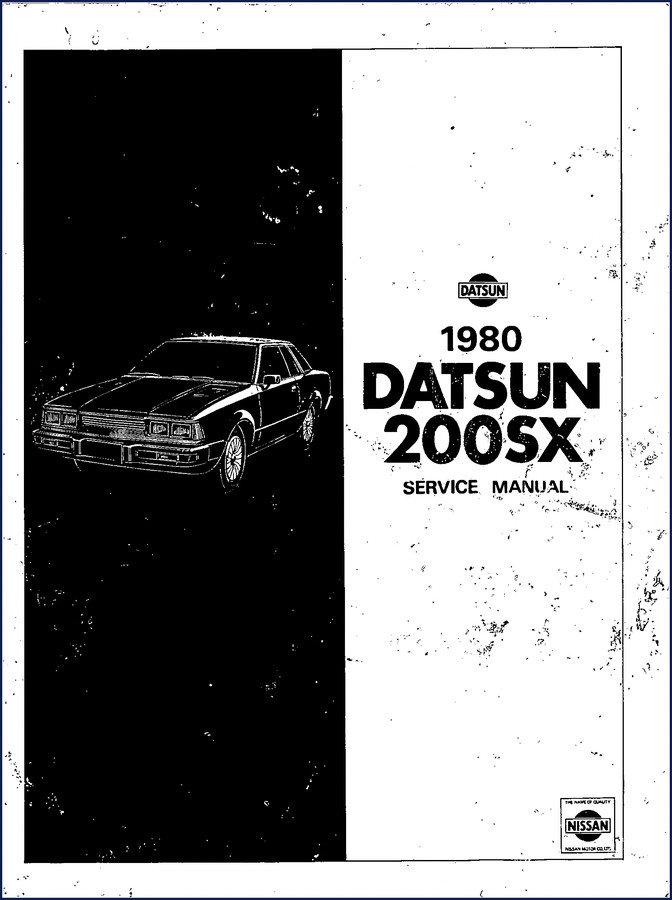 1980 Nissan 200SX Service Manual cover showing the Datsun 200SX model with factory wiring and torque specs