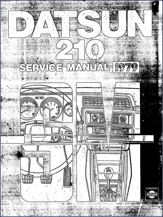 1979 Nissan 210 Service Manual cover showing DATSUN 210 and Nissan Motor Co. Ltd.