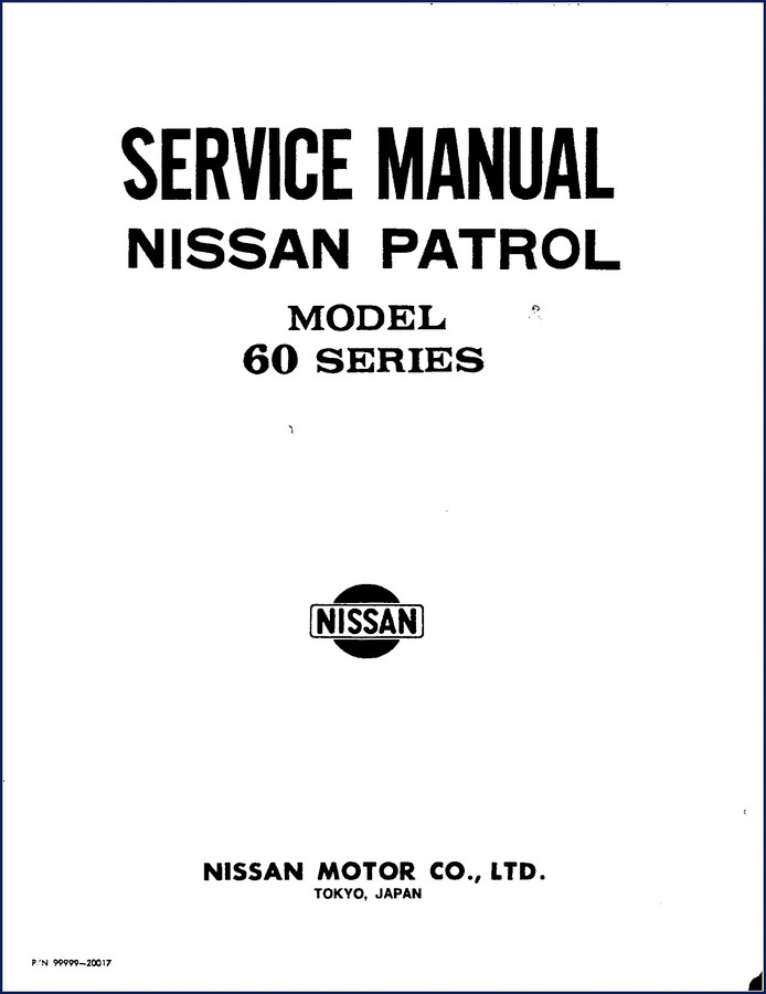 Nissan 60 Series Service Manual – 240 pages OEM factory repair guide for Patrol 1960s