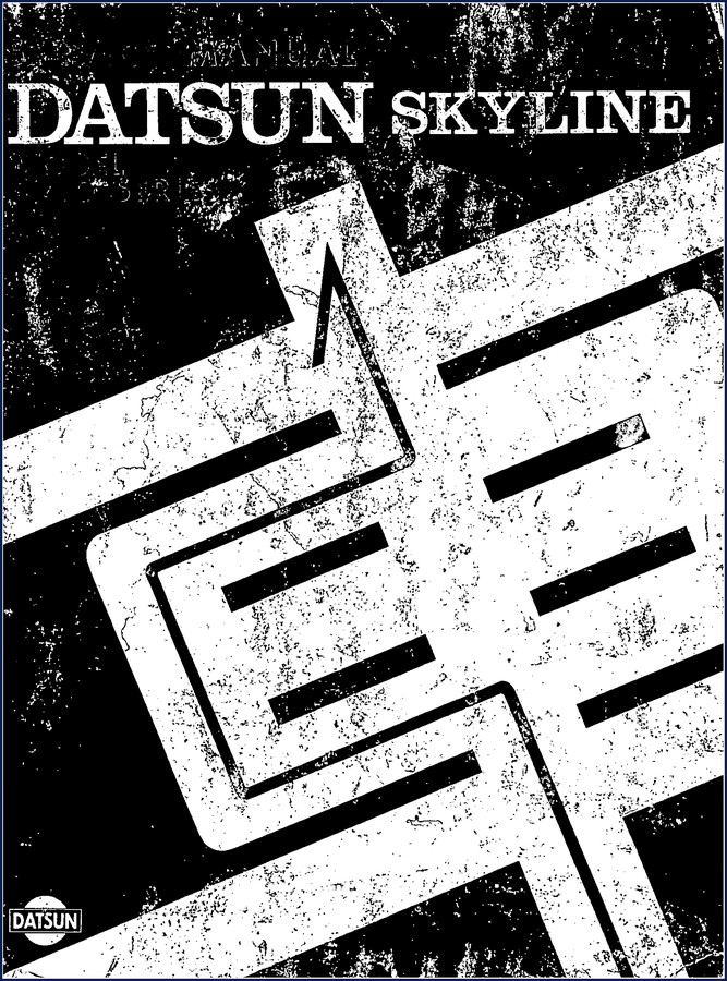 Nissan C210 Service Manual cover showing Datsun Skyline 1971 factory service manual 538 pages