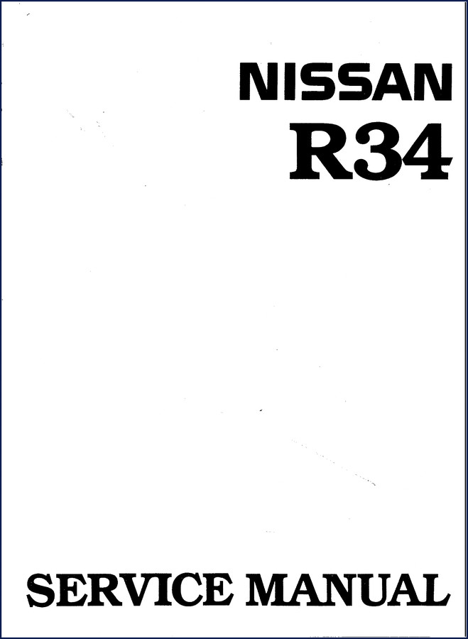 Nissan R34 Service Manual 1998 – 230 page factory repair manual cover