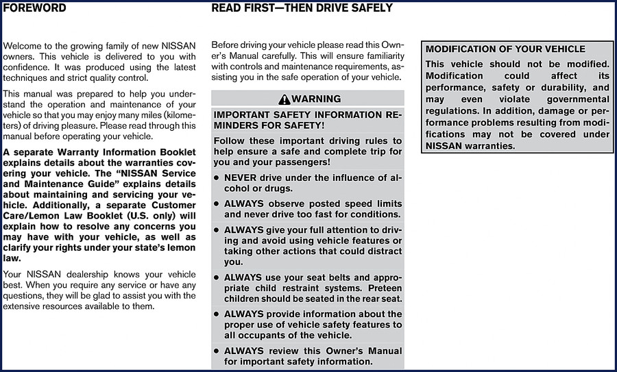 Nissan Sentra 2006 User Manual cover – official OEM documentation