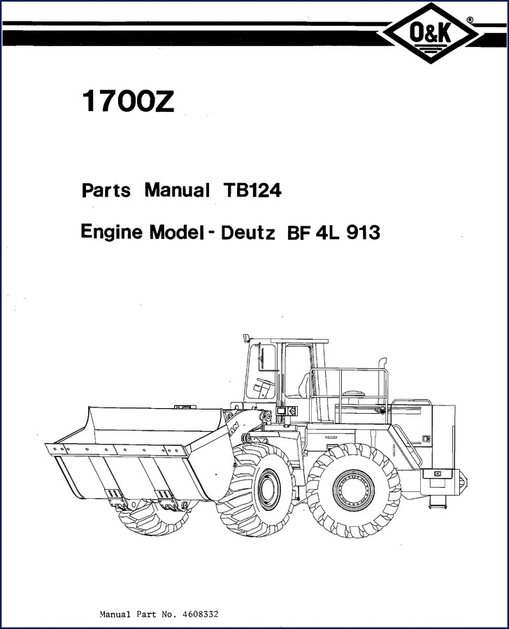 1986 O&K 1700Z Parts Catalog – Parts Manual TB124, 297 pages