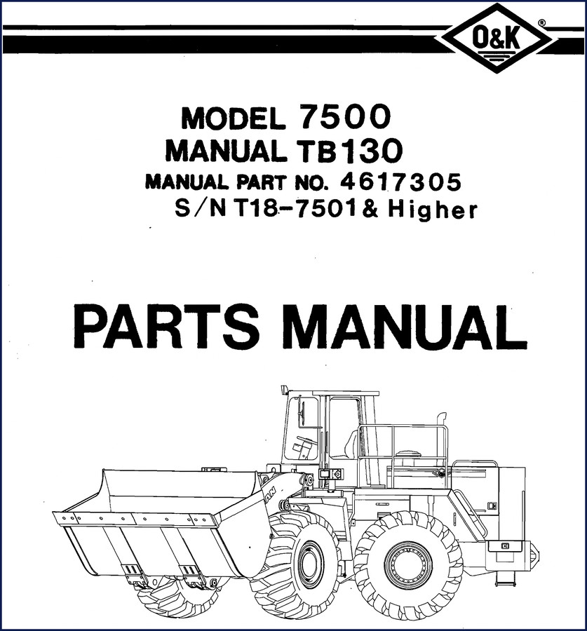 O&K 7500 Wheel Loader Parts Catalog – Factory OEM manual cover