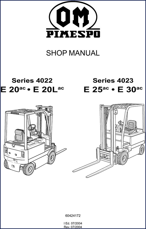 OM Pimespo E 20 E 20L E 25 E 30 2004 Workshop Manual cover page