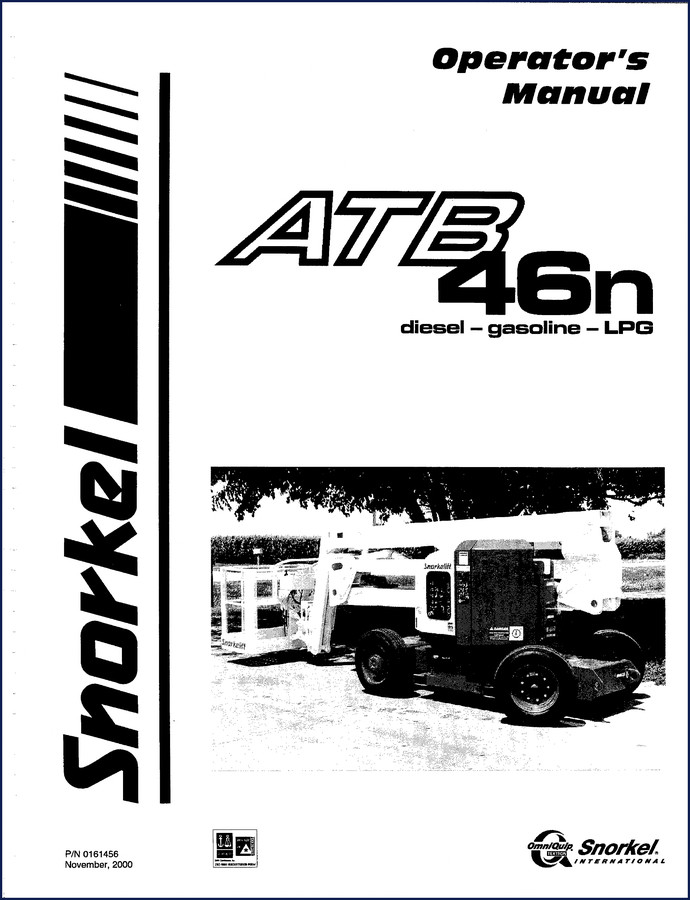 Omniquip ATB 46n 2000 Operators Manual cover showing front and back of machine