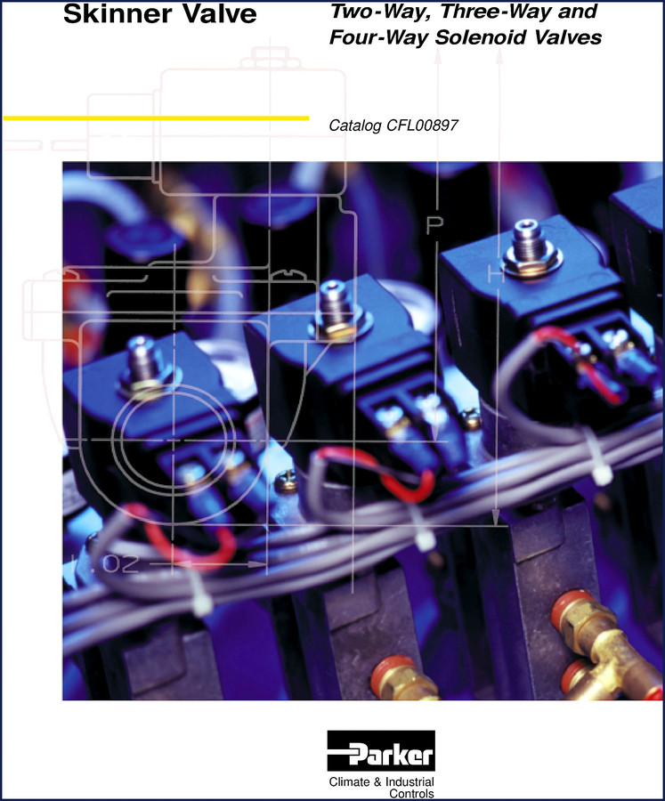 Parker Skinner 7000 Series 1997 Parts Catalog cover showing solenoid valve cutaway and model designation