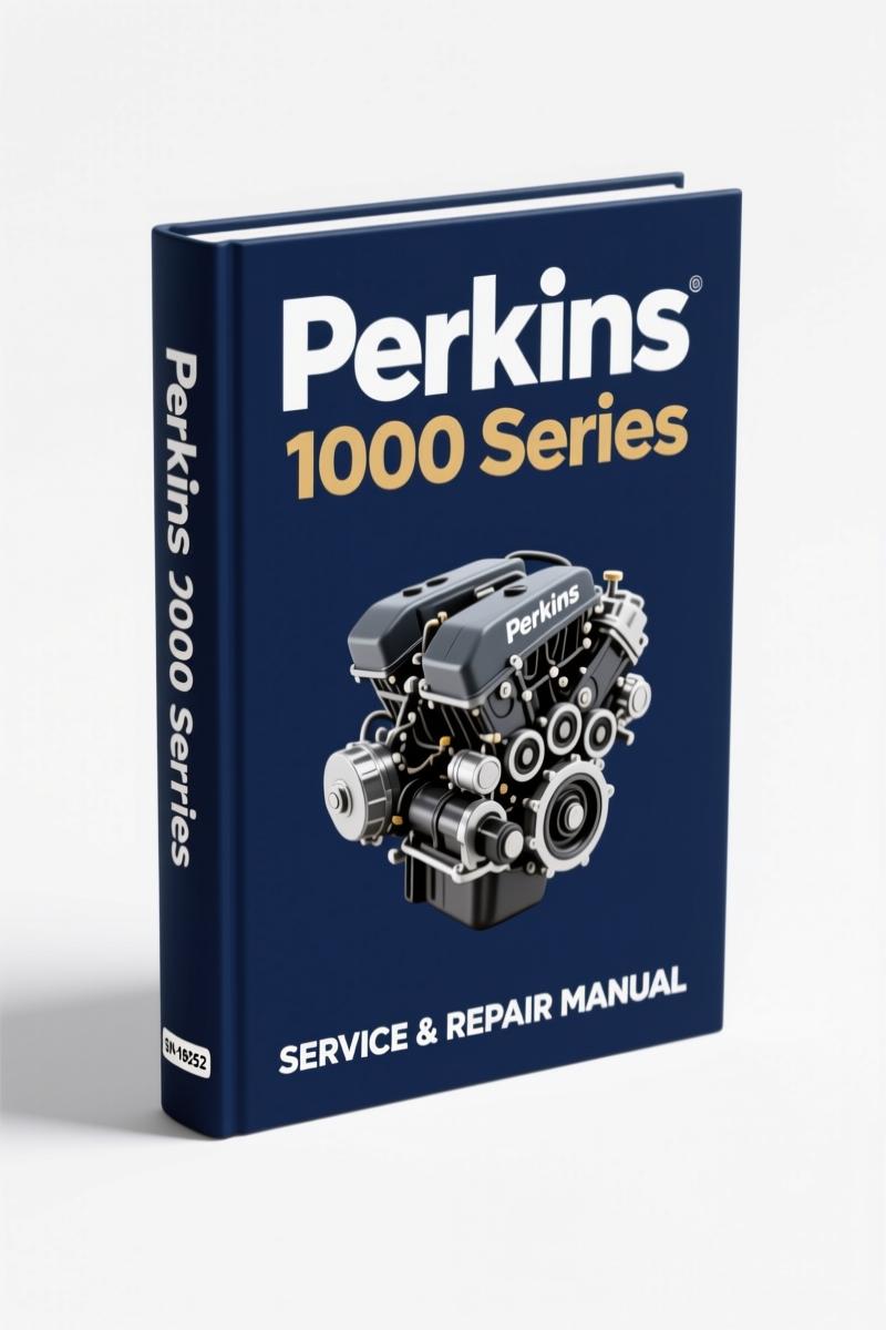 Perkins 1000 Series 2001 Workshop Manual cover showing engine cutaway and model AJ-AS-YG-YK