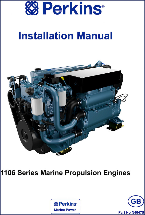 Perkins 1106 Series Marine Propulsion Engines Installation Manual cover, 88 pages OEM factory document