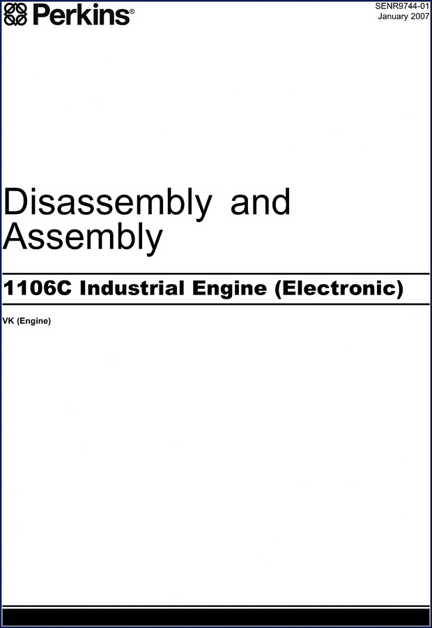 Perkins 1106C 2007 Workshop Manual cover - 120 pages OEM factory service manual for industrial engine