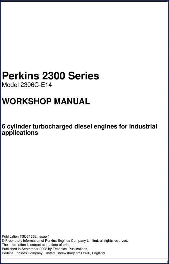 Perkins 2306C-E14 2002 Diagnostics Manual cover - OEM factory document