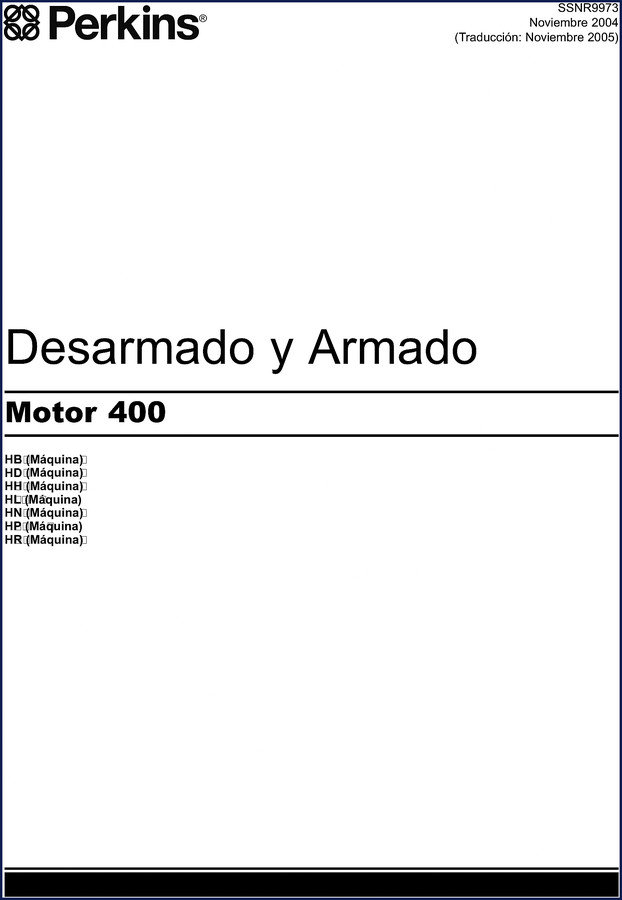 Perkins 400 404C-22 2004 Service Manual cover