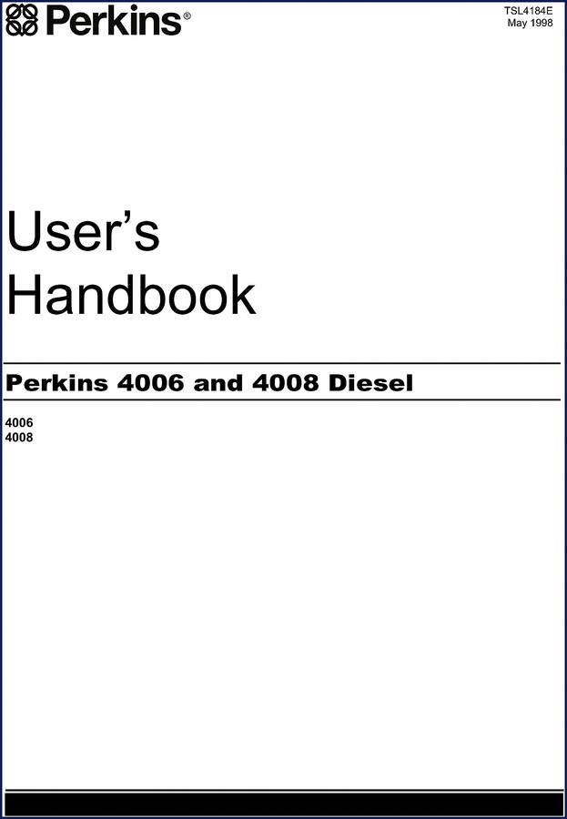 Perkins 4006, 4008 2006 Operators Manual – OEM Factory Specs cover page
