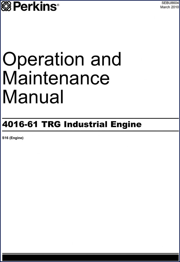 Perkins 4016-61 2010 Operators Manual cover page