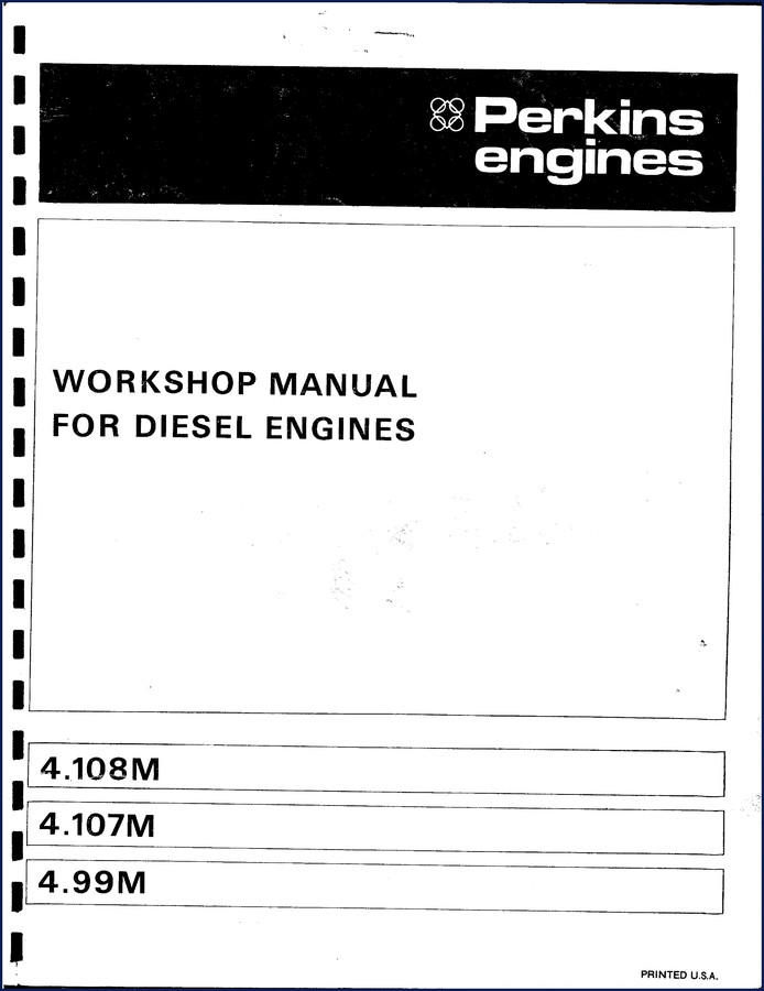 Perkins 4.108M workshop manual cover, factory OEM publication 134 pages