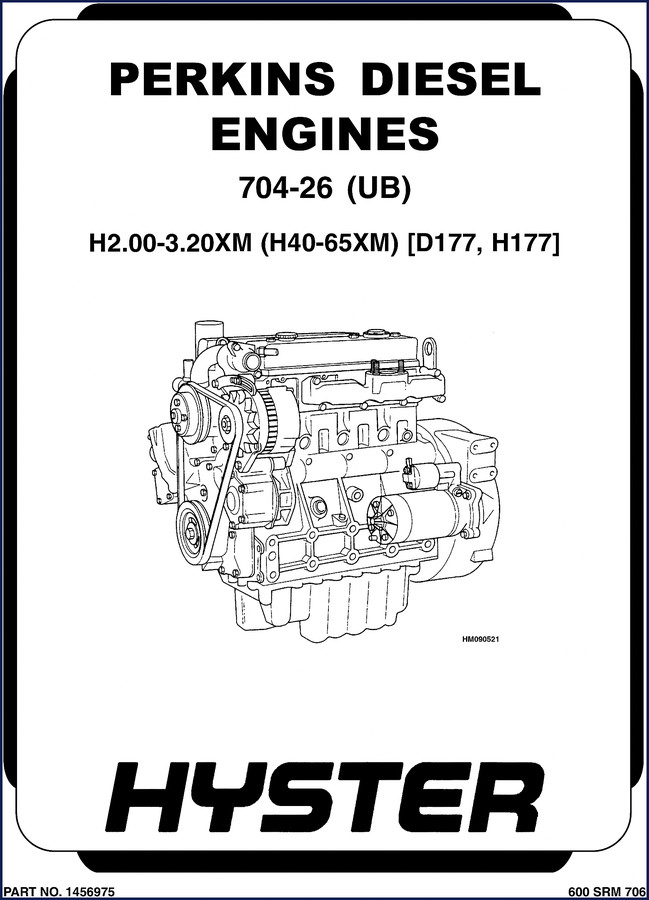 Perkins 704-26 UB Diesel Engine Service Manual 2003 - front cover showing engine diagram and part number