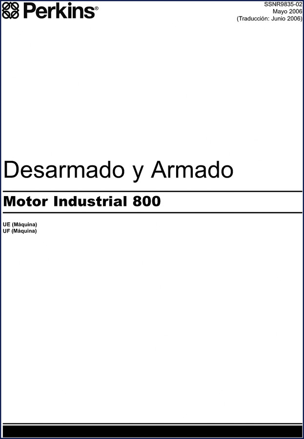 Perkins 800 2006 Workshop Manual cover – OEM factory disassembly and assembly manual