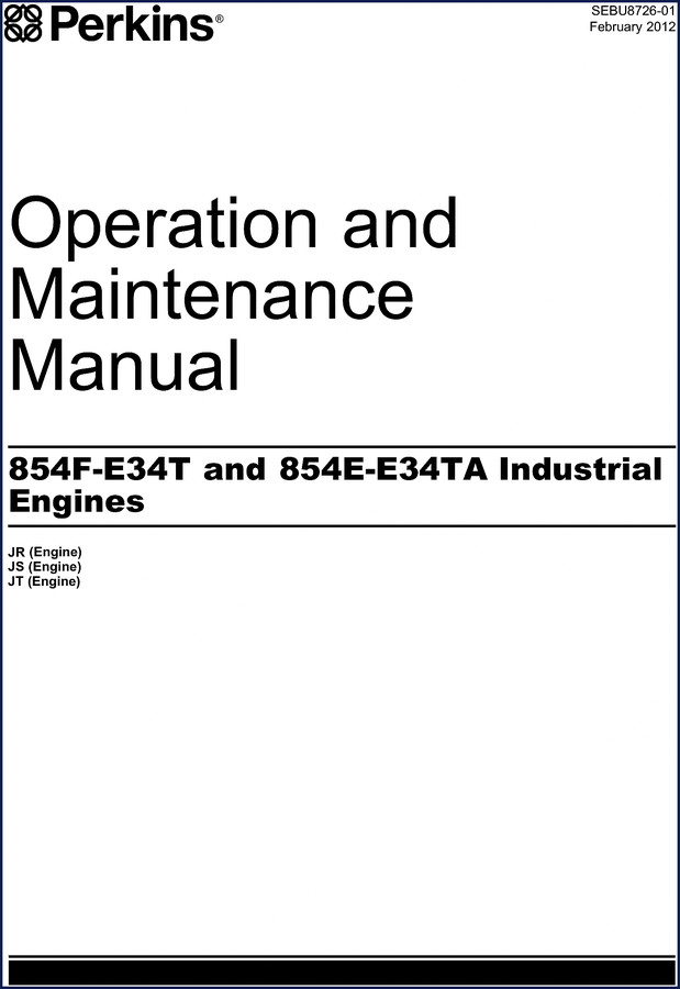 Perkins 854F-E34T Operators Manual 2012 factory document 120 pages