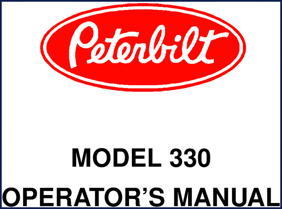 Peterbilt 330, 325, 337, 348 Body Builder Technical Manual – factory document cover