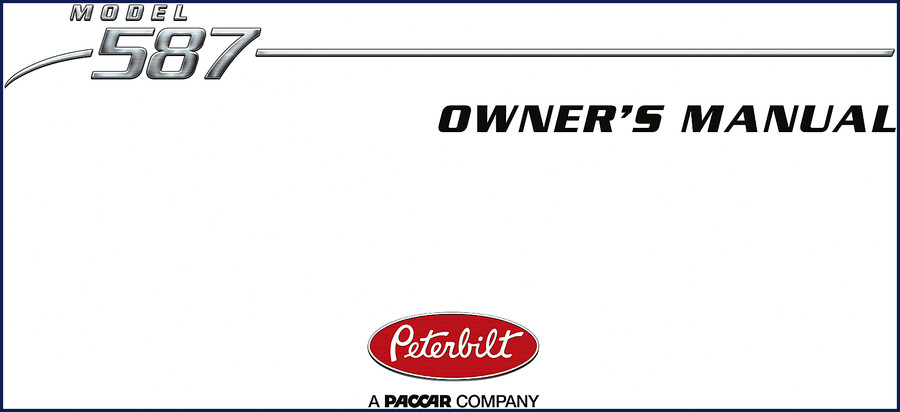 Peterbilt 587 2010 Owner's Manual cover with truck side view and PACCAR logo