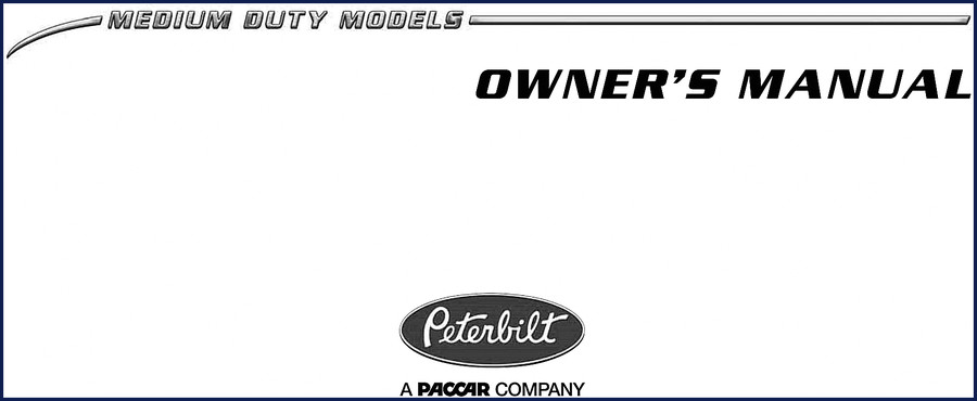 Peterbilt Medium Duty 2009 User Manual - factory OEM owner's manual cover showing Medium Duty models