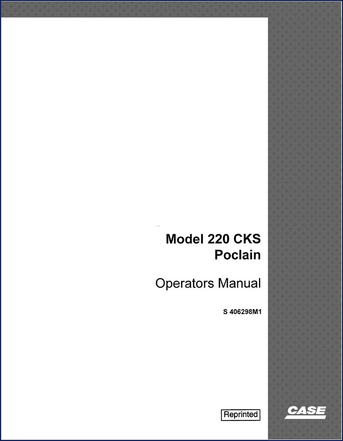 CASE Poclain 220 CKS and 220 E Operators Manual cover page