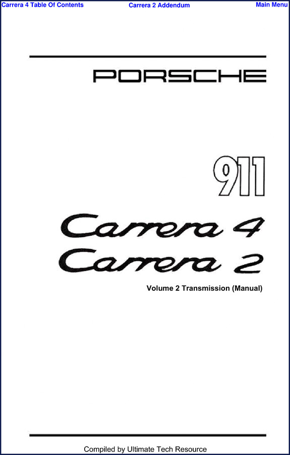 1995 Porsche 911 Carrera 4 and Carrera 2 chassis workshop manual cover showing suspension diagram and torque table