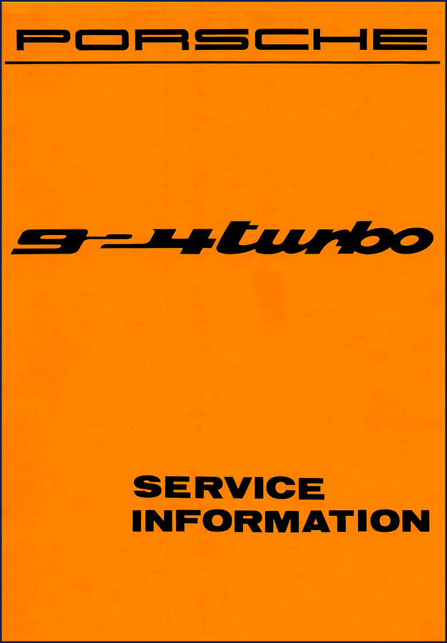 Porsche 924 Turbo Technical Manual cover - factory assembly and adjusting instructions 58 pages