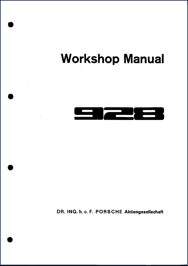 Porsche 928 1988 Workshop Manual cover - OEM factory service manual 307 pages