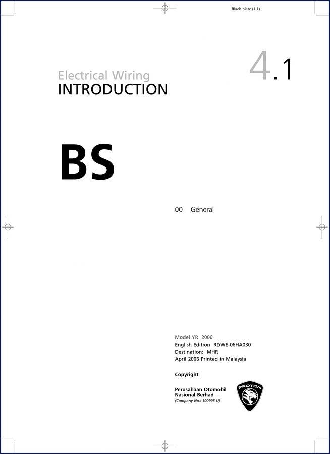 Proton BS 2006 Wiring Diagram manual cover – OEM factory document 32 pages