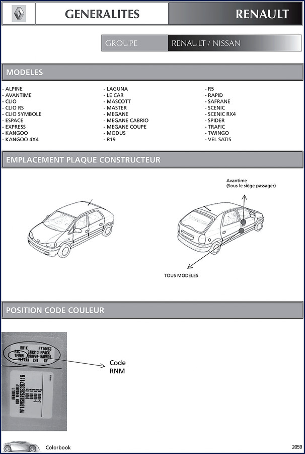 Renault ALPINE Avantime Clio technical manual cover 107 pages