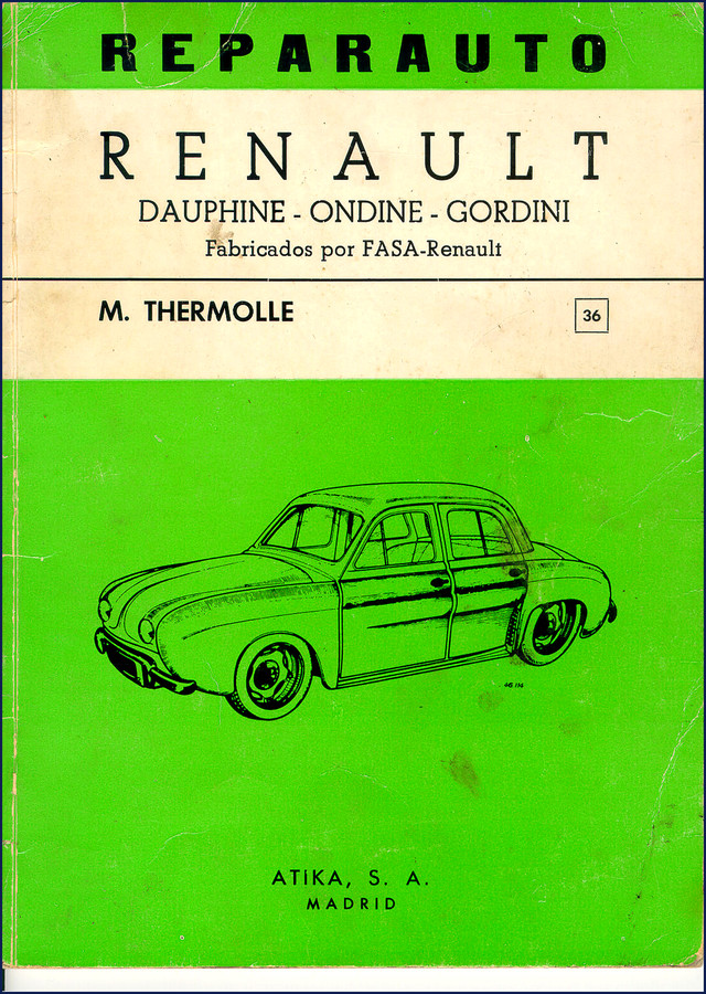 Renault Dauphine Ondine Gordini 1969 Repair Manual cover