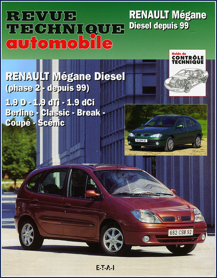 Renault Megane Scenic 1996-2002 Technical Manual cover - factory brake and suspension specs