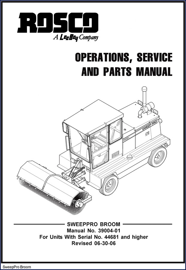 Rosco SWEEPPRO BROOM 2006 Service Manual cover image