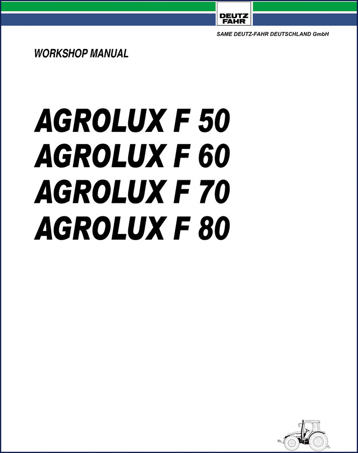 SAME Deutz-fahr AGROLUX F 80 workshop manual cover – OEM factory document