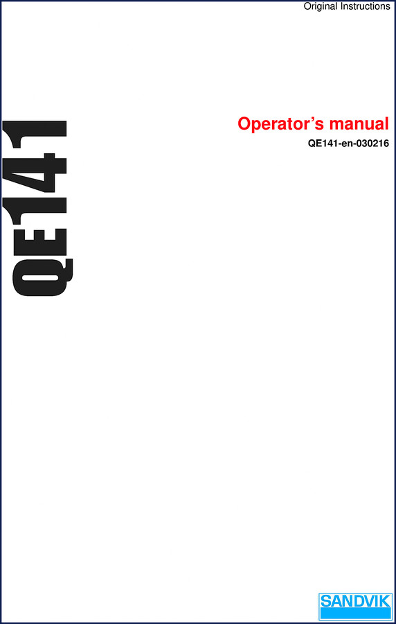 Sandvik QE141 2016 Operators Manual cover for mobile screener construction equipment