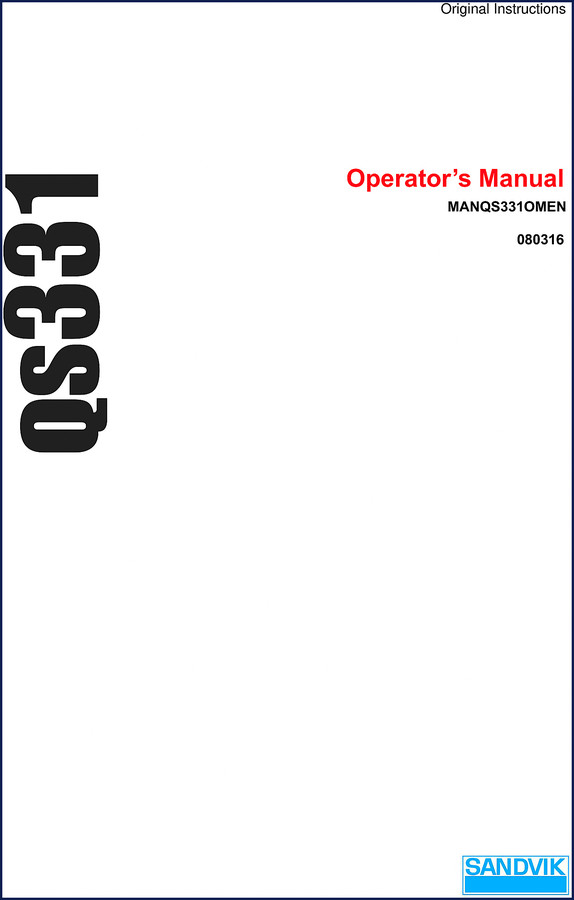Sandvik QS331 2015 Operators Manual – 204 pages factory document showing crusher controls and safety decals