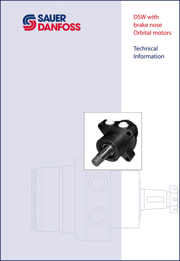 Sauer-danfoss DSW 2006 Technical Manual cover showing orbital motor with brake nose