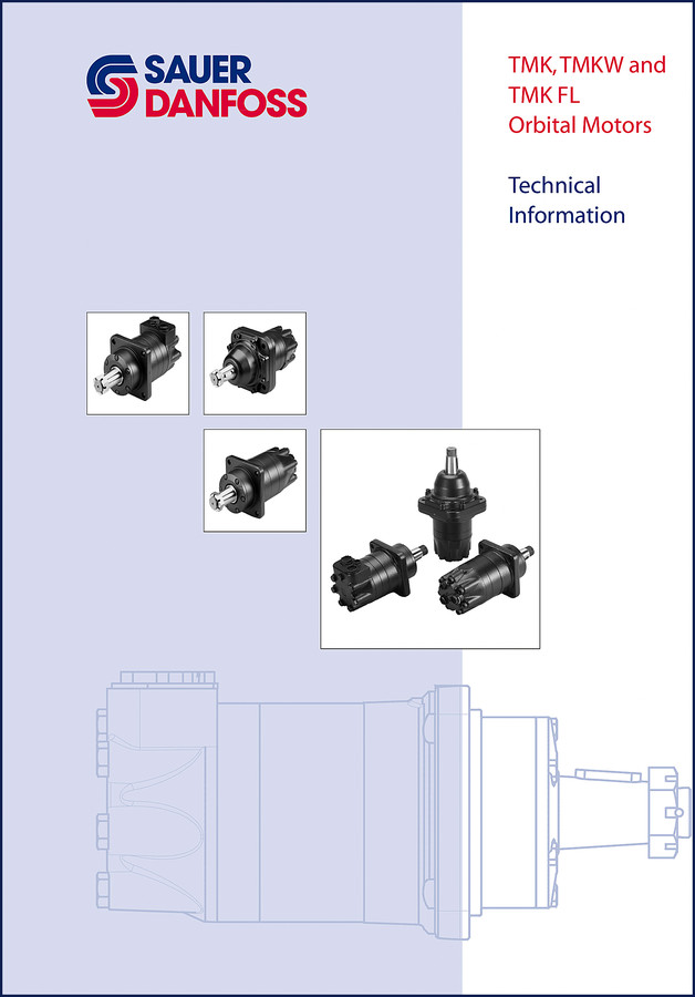 Sauer-danfoss TMK TMKW TMK FL 2008 Technical Manual cover showing orbital motor cross-section
