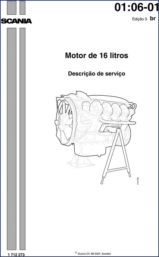 Scania 16 litros 2007 Service Manual cover page - factory OEM document