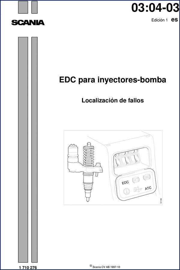 Scania 21218S380003 1997 Troubleshooting Manual – OEM EDC Injector Pump Diagnostic Booklet 55 pages