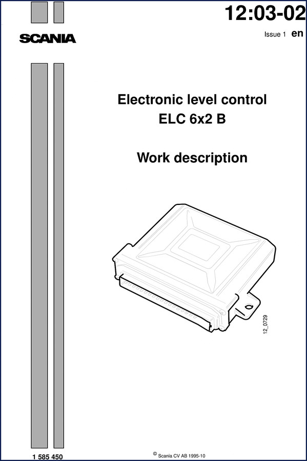 Scania 6x2 B 1995 Workshop Manual - Electronic Level Control ELC system cover page