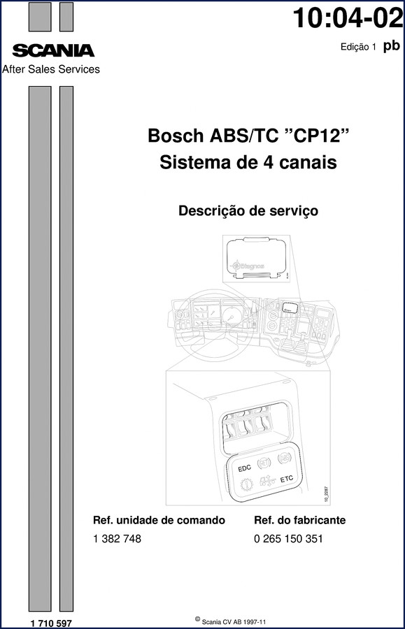 Scania CP12 1995 Diagnostics Manual – Bosch ABS/TC 4-channel system cover