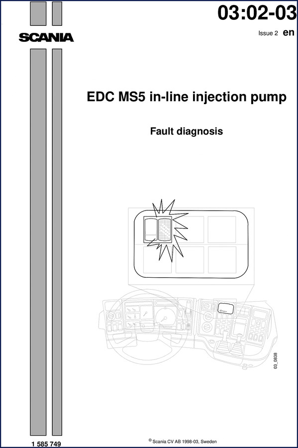 Scania EDC MS5, 12 Engine, 14 Engine 1998 Diagnostics Manual cover photo