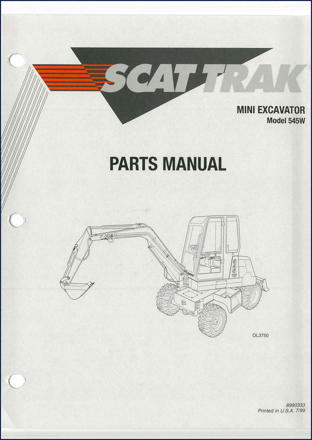 SCAT TRAK 545W 1999 Parts Catalog cover - factory OEM document